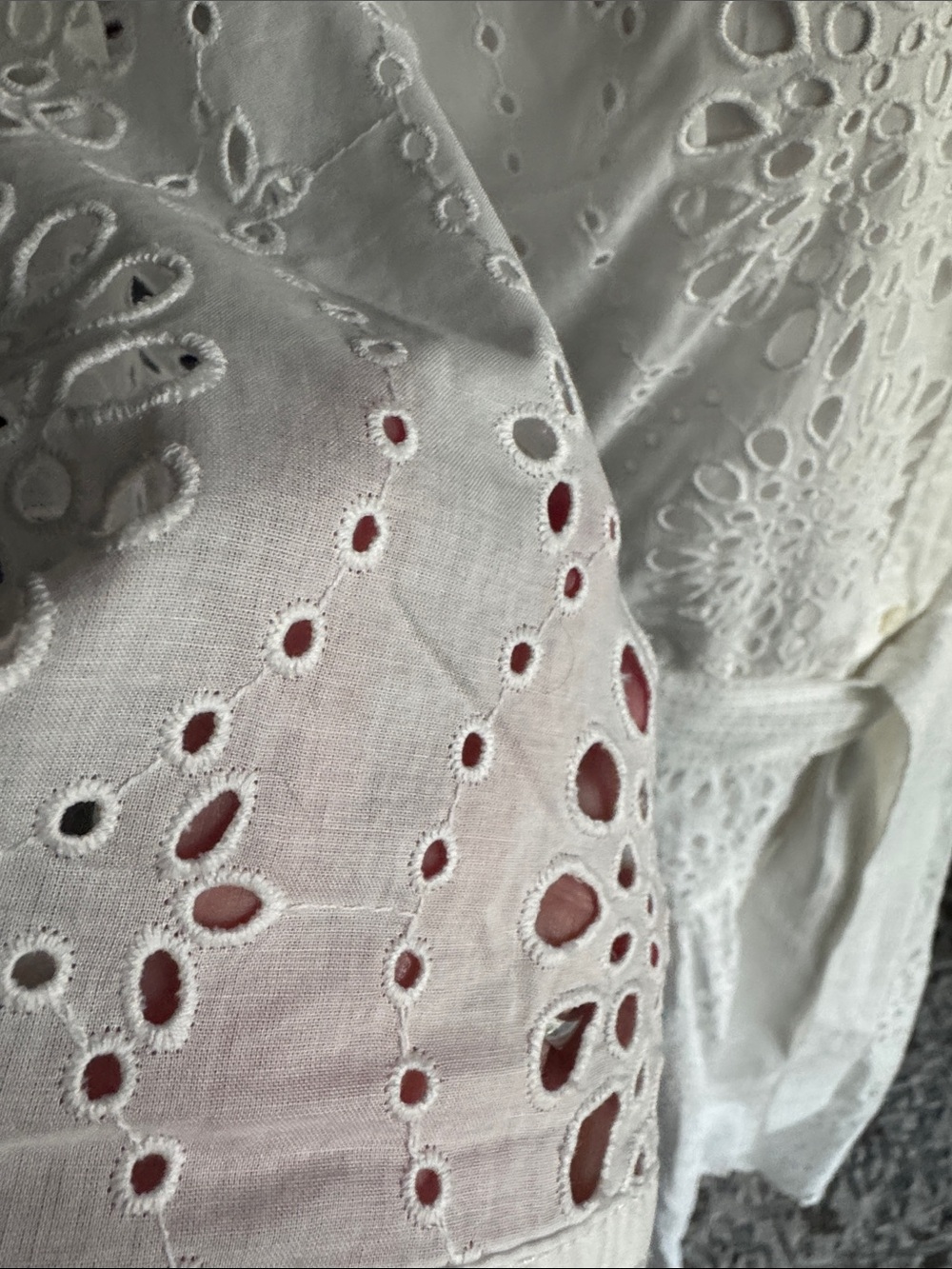 ZARA White Eyelet Shirt Maxi Dress with collar and belt Cotton NWT Medium - Picture 7 of 12